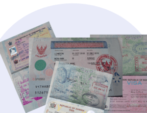 Image of visas and immigration stamps