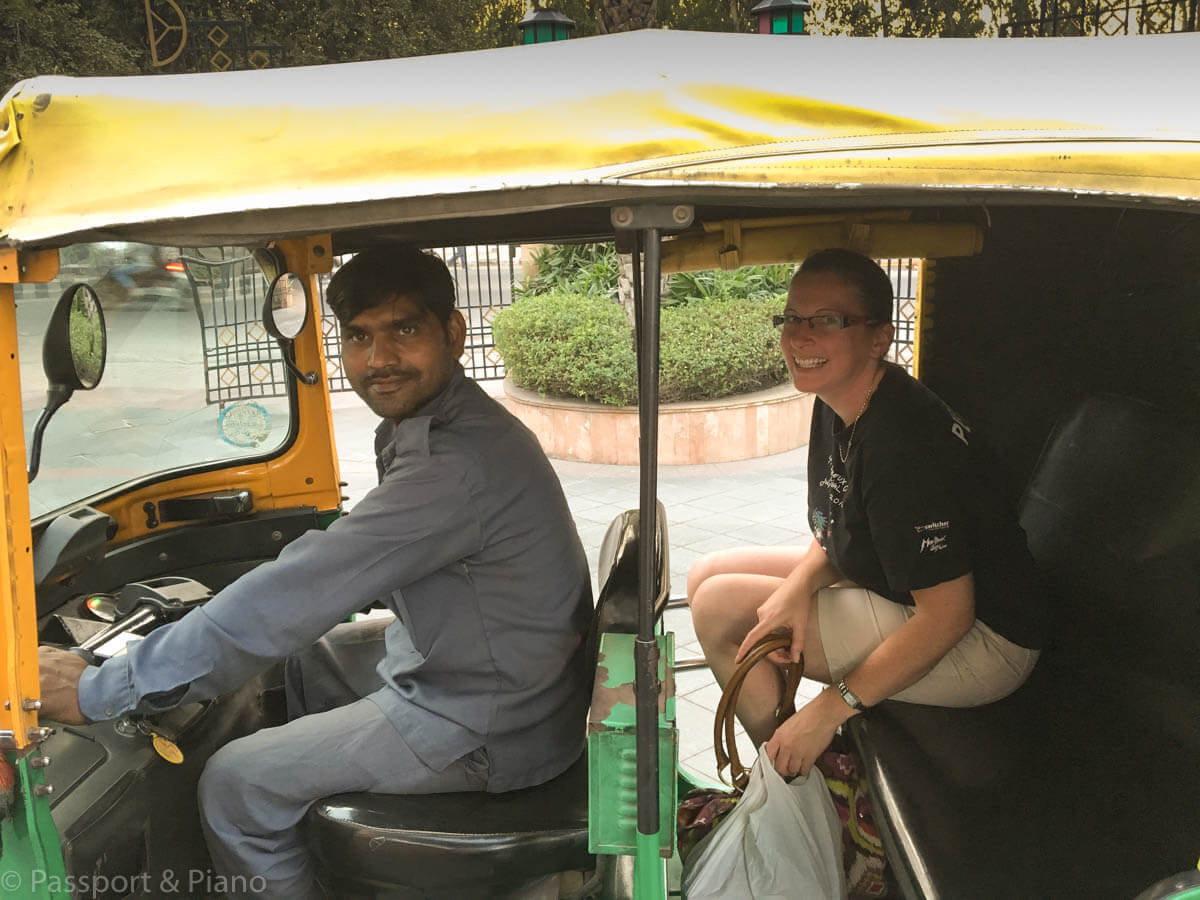 Image of me and my Tuk Tuk driver in Dehli