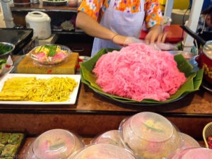 Image of bright pink Thai Noodles