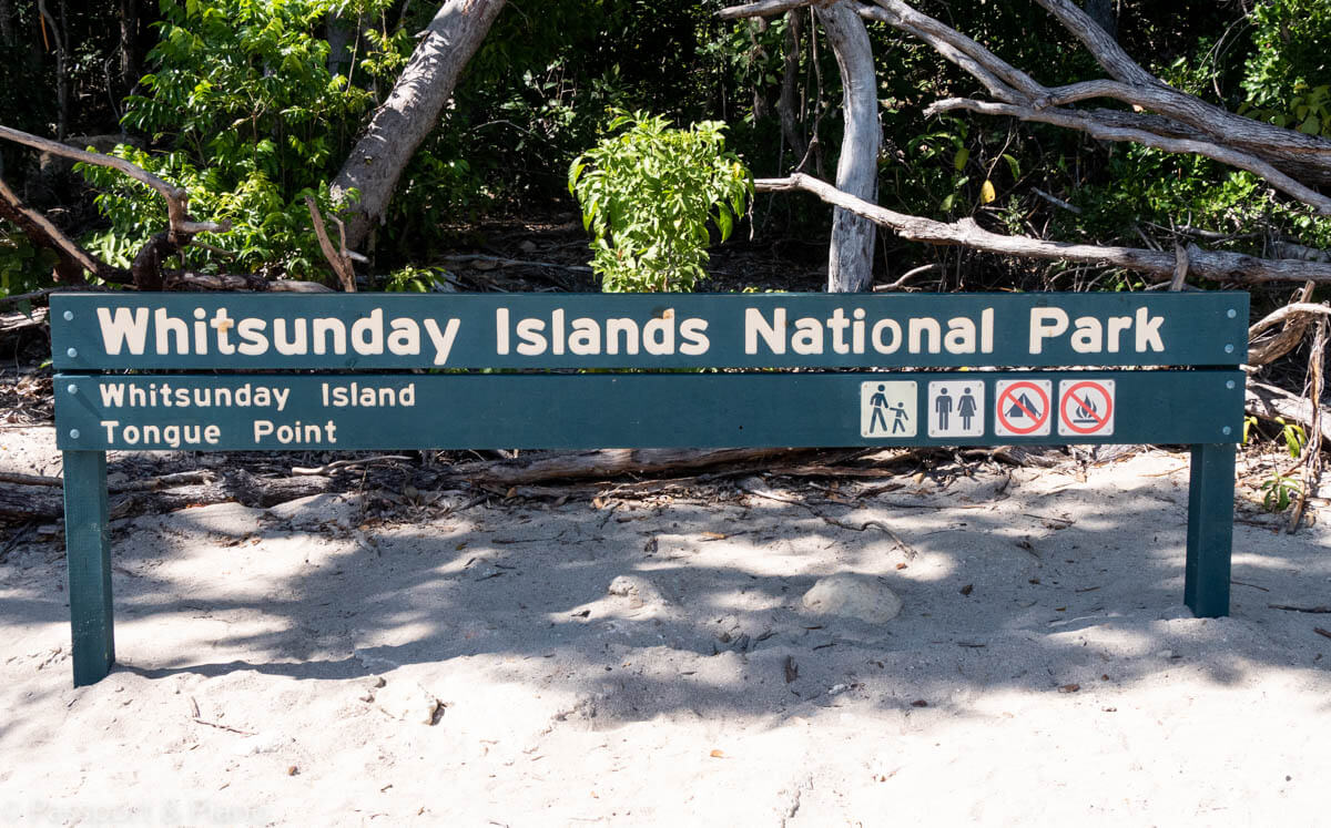Image of sign welcoming people to Whitsunday Islands National Park