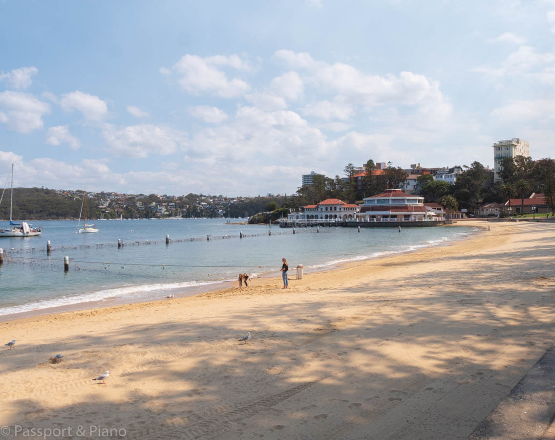 An image of the beach at Manly Cove where you disembark the ferry.