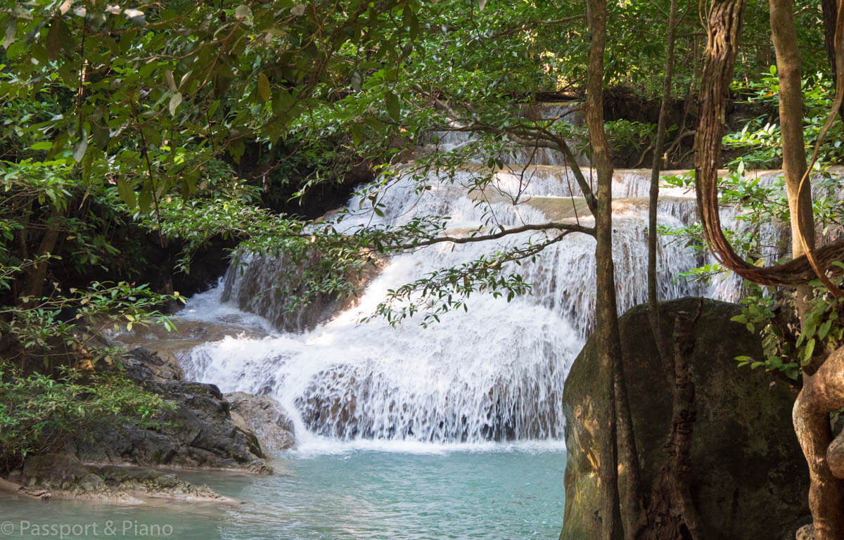 An image of one of the best spots at Erawan Waterfalls