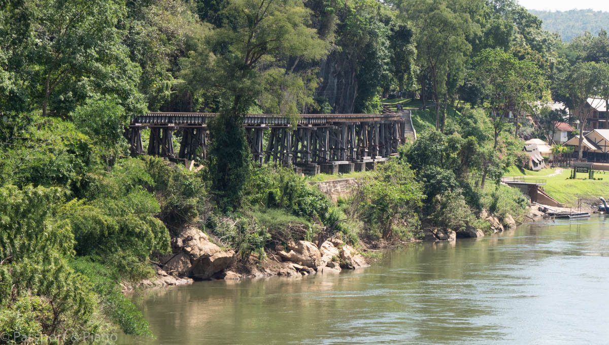 An image of the wooden bridge known as Tham Krasae bridge or the Wampo Viaduct