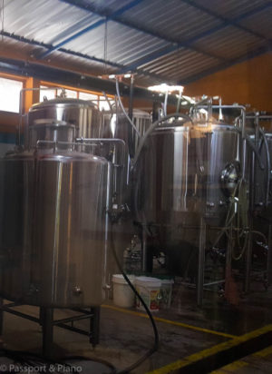 Image of the brewing tanks at the Cerveceria del Valle Sagrado_