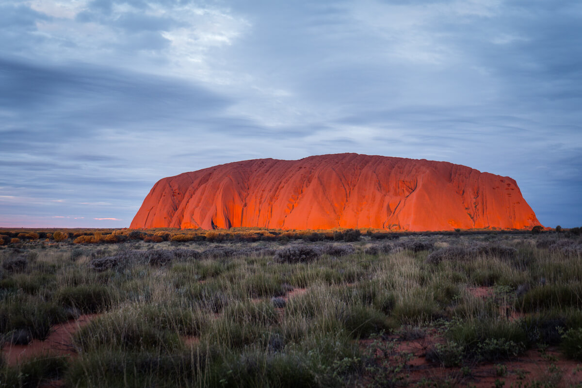 An image of Uluru, one of the most famous aboriginal landmarks in Australia