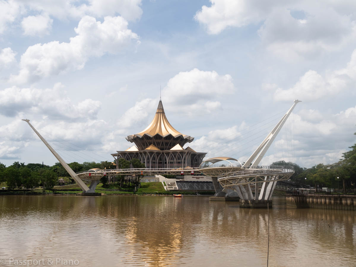 A view of the waterfront in Kuching