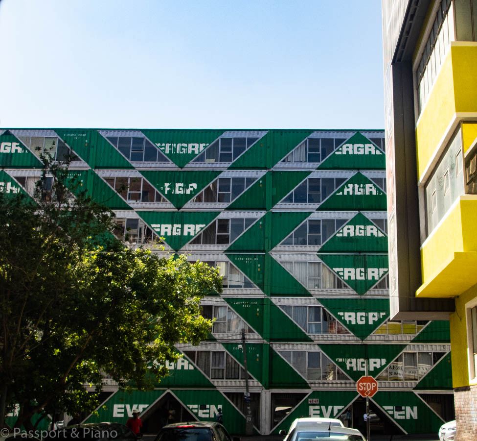An image of Drivelines the contemporary apartment blocks constructed from shipping containers in Maboneng.