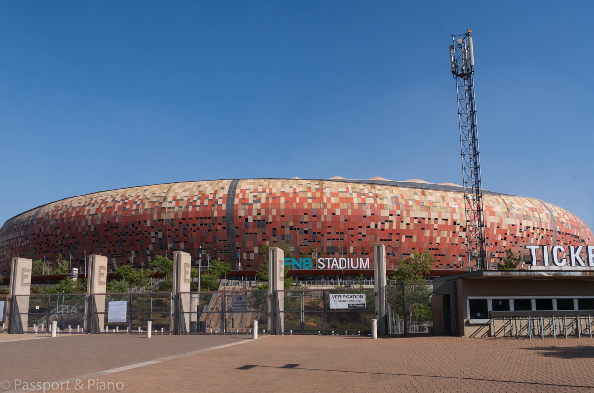 An image of the FnB stadium near Soweto
