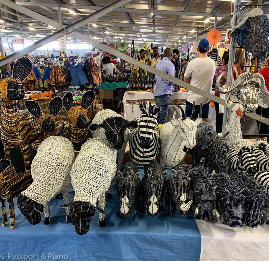 An image of some African Souvenirs on sale at Rosebank Sunday Market.