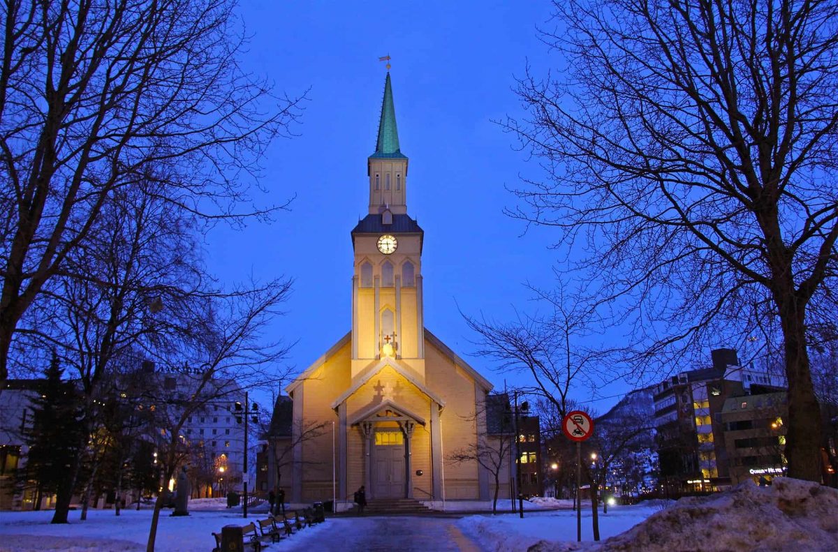 An image of Tromso Cathedral on Tromso city tour.