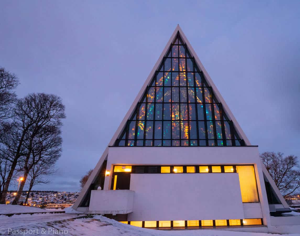 An image of the Arctic Cathedral in Tromso