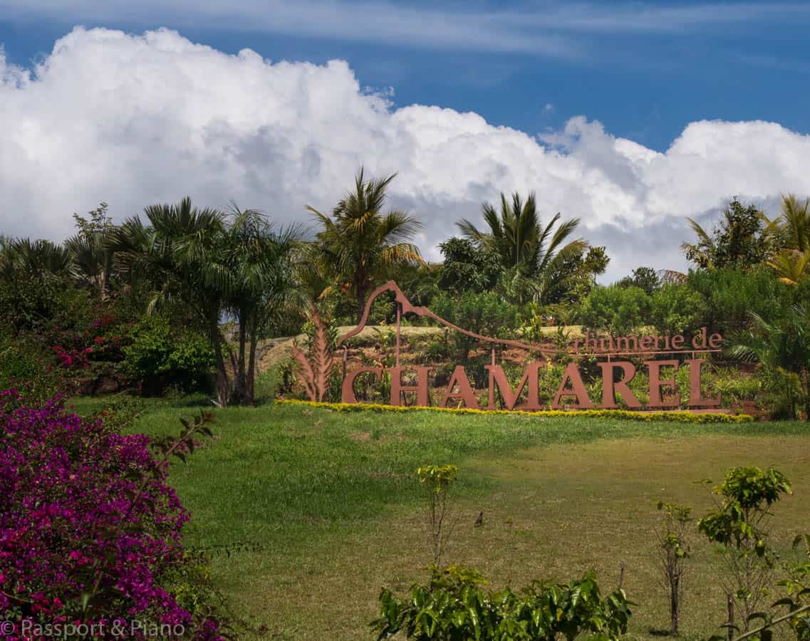 An image of the gardens at the rum distillery. One of the best things to do in Chamarel Mauritius
