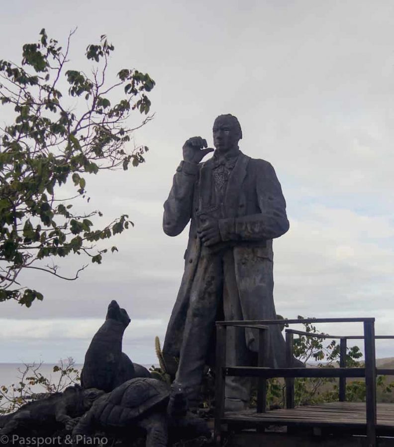 An image of Charles Darwin charles darwin statue on Galapagos islands