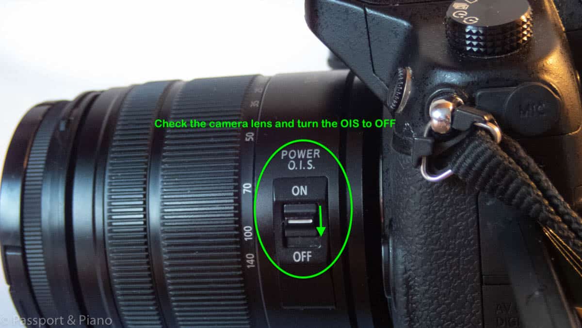 An image of the lens stabilisation on a camera which you need to turn off when taking a picture of the northern lights