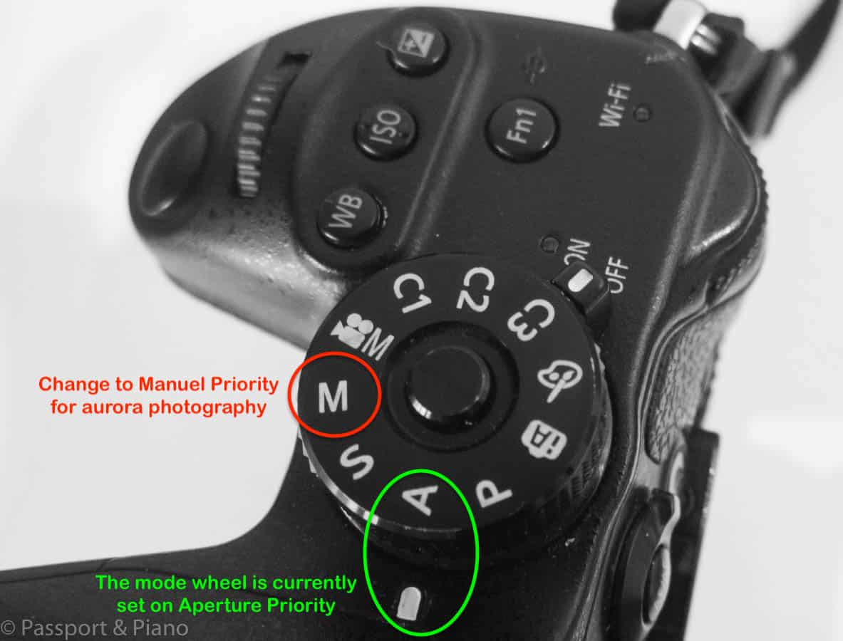 An image of the mode dial on a Panasonic Lumix GH4 Camera