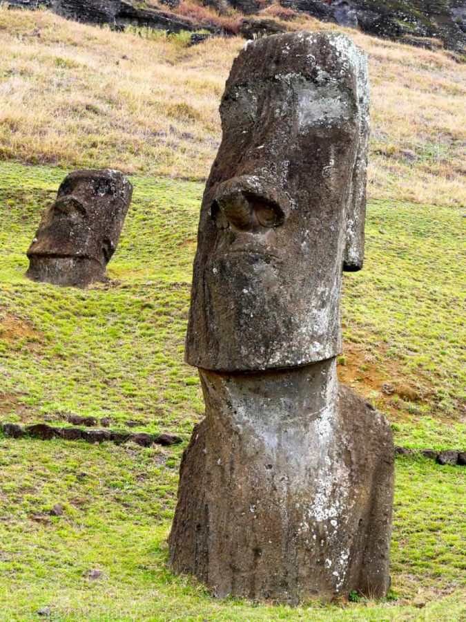 An image of a Moai head